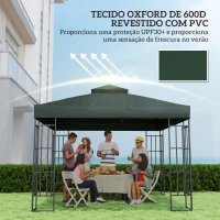Outsunny Toldo de Substituição para Pérgola 3x3 m Toldo de Substituição com Teto Duplo Proteção UV 30+ Toldo para Pérgola Verde(m-6)