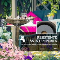 Outsunny Banheira para Pássaros de Jardim Altura 72 cm com 2 Níveis Desenho Elegante Banheira para Aves para Exterior Ø50x72 cm Bronze(m-6)