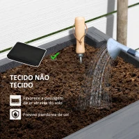 Outsunny Horta Vertical de Madeira Mesa de Cultivo com Prateleira Floreira Elevada para Cultivos de Flores Vegetais 100x30x70,5 cm Cinza(m-6)