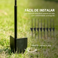 Outsunny Cercas de Jardim de 4 Painéis 88x110 cm Cercas de Jardim Metálicas Cercas Decorativas com Ângulo Ajustável Preto(m-4)