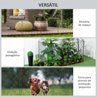 Outsunny Cercas de Jardim de 4 Painéis 88x110 cm Cercas de Jardim Metálicas Cercas Decorativas com Ângulo Ajustável Preto(m-6)