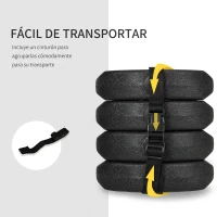 Outsunny Pack de 4 Pesos para Carpas Plegables Rellenados con Cemento Bases para Toldo Pérgola Ø22x5,5 cm Negro(m-6)