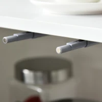 HOMCOM Mobiletto Armadietto Multiuso per Soggiorno, Cucina, Ufficio, 2 Cassetti e 2 Armadietti con Apertura a Pressione, Grigio(m-8)