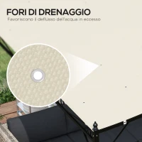 Outsunny Telo Copertura per Gazebo Pergola 3x3 m in Poliestere con 16 Fori di Drenaggio, 297x297 cm, Beige(m-5)