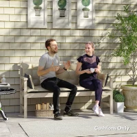 Outsunny Zestaw poduszek zewnętrznych na ławkę lub huśtawkę ogrodową, dwukolorowy, Poliester, Pianka, 180 x 110 x 8 cm, Beż+Czarny(m-2)