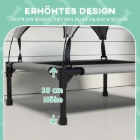 PawHut Hundebett mit Dach, atmungsaktiv, wasserabweisend, bis 20 kg, 76 x 61 x 69,5 cm, Hellgrau(m-7)