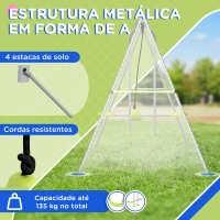 Outsunny Baloiço para Crianças Baloiço Jardim com 1 Baloiço Simples 1 Planador e Anti-UV 255x160x180 cm Cinza e Verde(m-6)