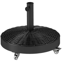 Outsunny Base para Sombrilla Pesada de 25 kg con Ruedas para Sombrillas de hasta Ø3 m y Postes de 34-48 mm Ø52x42 cm Negro(m-10)