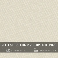 Outsunny Telo Copertura per Gazebo Pergola 3x3 m in Poliestere con 16 Fori di Drenaggio, 297x297 cm, Beige(m-4)