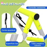 Outsunny Baloiço para Crianças 4 em 1 com 2 Baloiços Trepador Rede de Escalada Corda Ajustável e Anti-UV 260x185x180 cm Cinza e Verde(m-7)