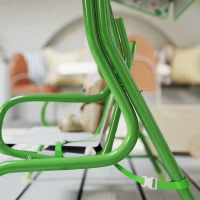 AIYAPLAY Columpio de Jardín Exterior para Niños de +3 Años con Toldo Ajustable Arnés de Seguridad 112x75x120 cm Verde(m-9)