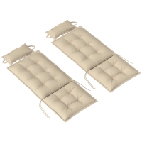 Outsunny 2er Set Auflage für Sonnenliege Wasserabweisend Liegenauflage für Gartenliege Polsterauflage 50x116x5 cm, Beige