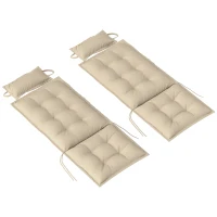 Outsunny 2er Set Auflage für Sonnenliege Wasserabweisend Liegenauflage für Gartenliege Polsterauflage 50x116x5 cm, Beige(m-1)