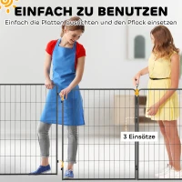 PawHut Zestaw 2 Paneli Rozszerzających dla Wybiegu Szczeniąt, Panele Ogrodzeniowe, Plac Zabaw dla Zwierząt, Ogrodzenie z Stali, Czarny(m-5)