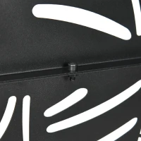 Outsunny Biombo Separador de Ambientes con Diseño de Hoja de Sauce Biombo para Exterior Jardín Patio Terraza 122x45x198 cm Negro(m-8)