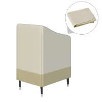 Outsunny Funda para Sillas Apilables 90x70x115 cm Impermeable de Tela Oxford 600D Anti-UV Beige y Café(m-11)