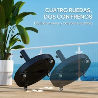 Outsunny Base para Sombrilla Pesada de 25 kg con Ruedas para Sombrillas de hasta Ø3 m y Postes de 34-48 mm Ø52x42 cm Negro(m-6)