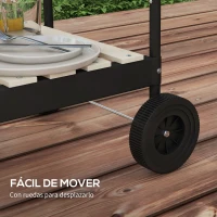 Outsunny Barbacoa de Carbón con Ruedas Parrilla Ajustable en Altura Estantes y 6 Ganchos 103x47x95 cm Negro(m-8)