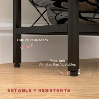 HOMCOM Botellero Vino para 10 Botellas con Encimera de Vidrio Templado y Marco de Acero para Salón Comedor 41x22x41 cm Negro(m-6)