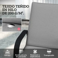 Outsunny 2 Cojines para Tumbonas de Jardín con Protección UV Resistentes a Salpicaduras 193x58x6 cm Gris(m-4)