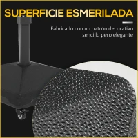 Outsunny Base para Sombrilla con Ruedas de Exterior para Mástil de 24-38 mm Rellenable con Agua o Arena 45x45x40 cm Negro(m-8)