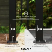 Outsunny Pérgola de 6x3 m con Techo de Poliéster Estructura Metálica Resistente y Drenaje para Jardín o Terraza Crema(m-5)