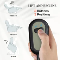 HOMCOM Elektryczny Fotel z Pomocą przy Wstawaniu, Miękki Aksamitny Materiał, Złącza USB(m-4)