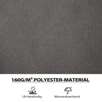 Outsunny Paviljoenzijwanden, 4 zijpaneeldelen voor tuinpaviljoen, met rits, 3 x 4 m paviljoen, Donkergrijs(m-5)