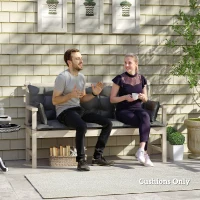 Outsunny Outdoor kussen set voor bank of schommelbank, tweezijdig, polyester, schuim, 180 x 110 x 8 cm, Donkergrijs(m-2)