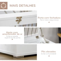 PawHut Gaiola para Cães com 2 Portas Bloqueáveis Casa para Cães de Tamanho Médio para Interior e Mesa Auxiliar 80x50x56,5 cm Branco(m-6)