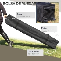 Outsunny Carpa Plegable Pop-up con Altura Ajustable Protección UV50+ Doble Techo y Mosquiteras 4x4x2,8 m Gris(m-4)