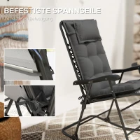 Outsunny 2er Set Auflage für Sonnenliege Wasserabweisend Liegenauflage für Gartenliege Polsterauflage 50x116x5 cm, Dunkelgrau(m-7)