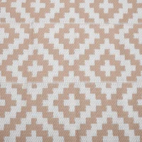 Outsunny Alfombra de Exterior Reversible 182x274 cm con Patrón Geométrico Acabado Impermeable Café y Blanco(m-9)