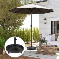 Outsunny Base para Sombrilla Pesada de 25 kg con Ruedas para Sombrillas de hasta Ø3 m y Postes de 34-48 mm Ø52x42 cm Negro(m-8)