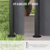 Outsunny 3 x 4 m Garten-Pavillon, Gartenzelt mit Seitenwänden und Solar-LED-Lichtern, Stahlrahmen, Terrassenzelt, Dunkelgrau(m-8)