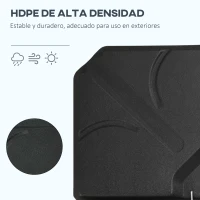 Outsunny Base para Sombrilla de 4 Piezas Rellenable con Arena 72 kg o Agua 56 kg para Jardín Patio Terraza Negro(m-6)