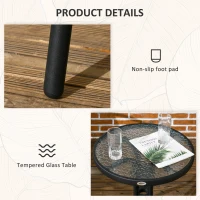 Outsunny 3 Pieces Rattan Bistro Set - Black(m-7)