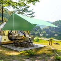 Outsunny Tenda da Sole Portatile 3x3 m, Tendalino Parasole Impermeabile per Campeggio, e Spiaggia, Verde(m-2)
