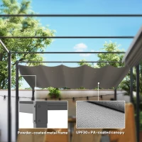 Outsunny 3 x 3m Retractable Roof Metal Pergola - Grey(m-6)