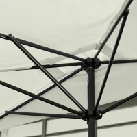 Outsunny Parasol para Pared 230x130x249 cm Sombrilla Rectangular con Manivela Protección UV Impermeable Crema(m-9)