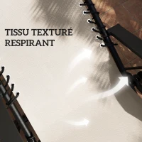 Outsunny Lot de 2 chaise longue pliable et inclinable avec table d'appoint, porte-gobelets et appuie-têtes, charge 120 kg, beige(m-6)