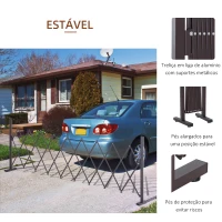 Outsunny Cerca de Jardim em Liga de Alumínio Barreira de Exterior Extensível Cerca de Jardim Metálica 250x31x103,5 cm Marrom(m-6)