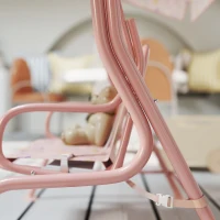 AIYAPLAY Hollywoodschaukel für Kinder, Stahlrahmen, 2-Sitzer, 60 kg belastbar, Rosa(m-9)