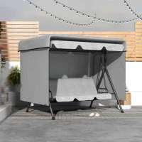 Outsunny Funda Protectora Impermeable para Balancín de Jardín 3 Plazas con Cremallera Antipolvo y Antiviento 215x155x150 cm(m-7)