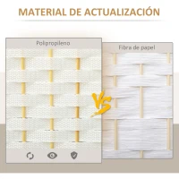 HOMCOM Biombo Separador de Ambientes de 4 Paneles Biombo Plegable 160x170 cm para Salón Dormitorio Oficina Blanco(m-4)