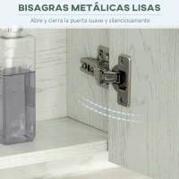 kleankin Armario de Baño con Espejo 3 Puertas Estante Ajustable y Compartimento 90x15x75 cm Blanco(m-5)