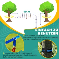 AIYAPLAY 6 Seilrutschen-Kits für Kinder, 50 kg Belastbarkeit, 3-6 Jahre, Tragetasche, Blau(m-5)