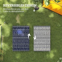 Outsunny Outdoor Teppich robuster Wetterfest Outdoorteppich, Carpet mit Boho-Style, Outdoor-Teppich für Wohnzimmer Balkon(m-7)