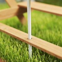 AIYAPLAY Kids Picnic Table, Sand and Water Table with Wooden Benches, Adjustable Parasol and Storage Bins, Multicolour(m-9)