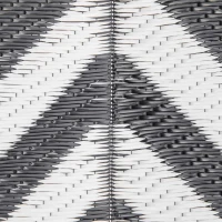 Outsunny Alfombra de Exterior Reversible 182x274 cm con Patrón Geométrico Acabado Impermeable Blanco y Negro(m-8)